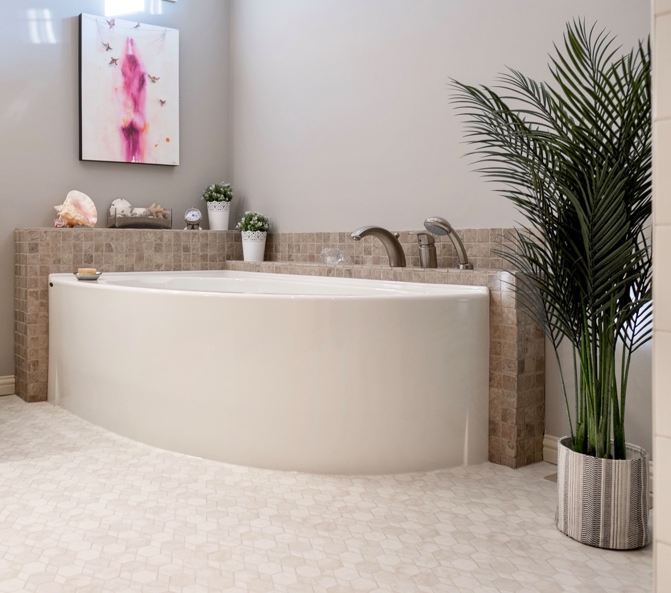 bathroom with beautiful flooring